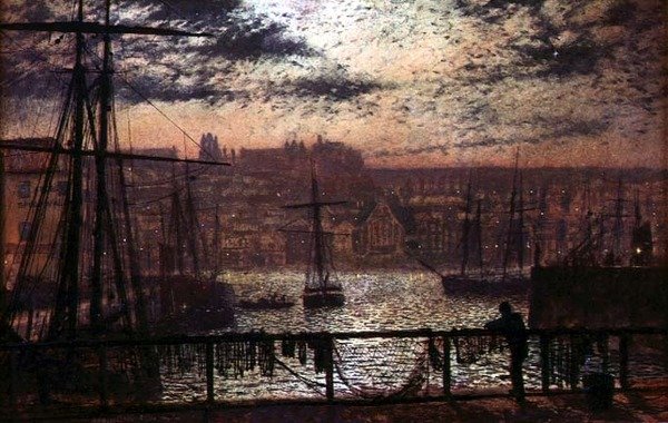 Whitby kikötője a Station Quay-ről alkotó: John Atkinson Grimshaw