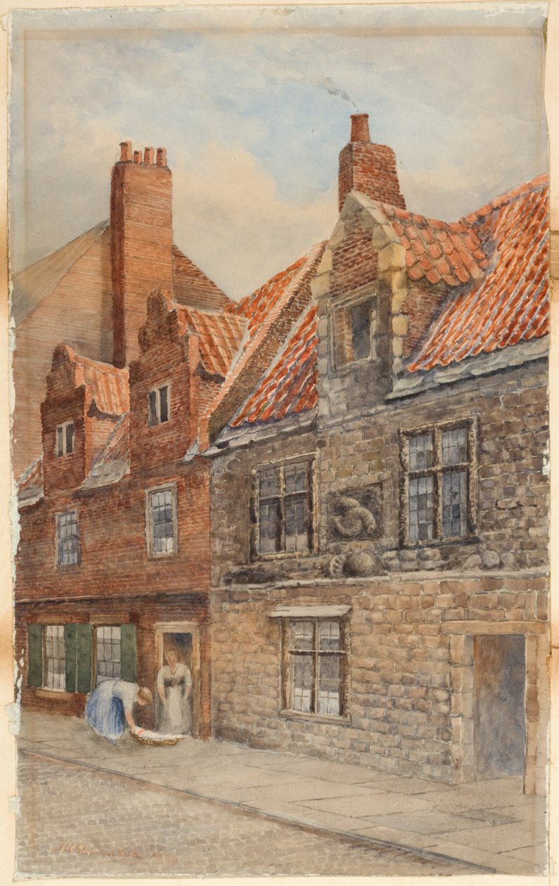 The Dolphin House, Low Friar Street, Newcastle upon Tyne (testszín, ceruza és WC papíron) alkotó: John Atlantic Stephenson