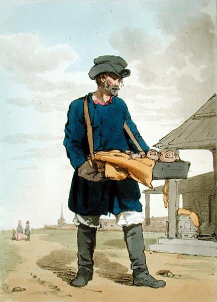Kalatchnik, a művész által metszett, 1804-ben megjelent (színes litó) alkotó: John Augustus Atkinson
