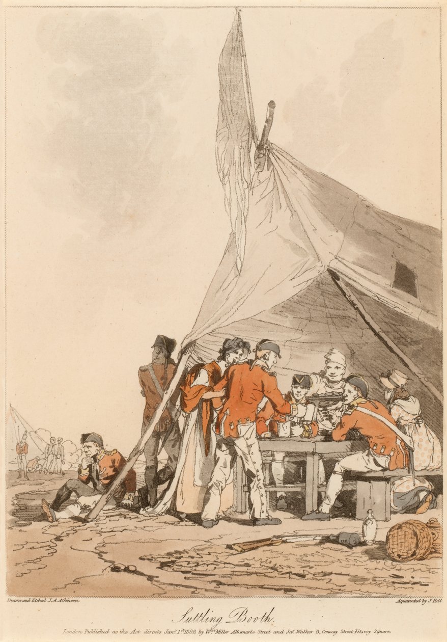 Suttling Booth, 1808 körül alkotó: John Augustus Atkinson