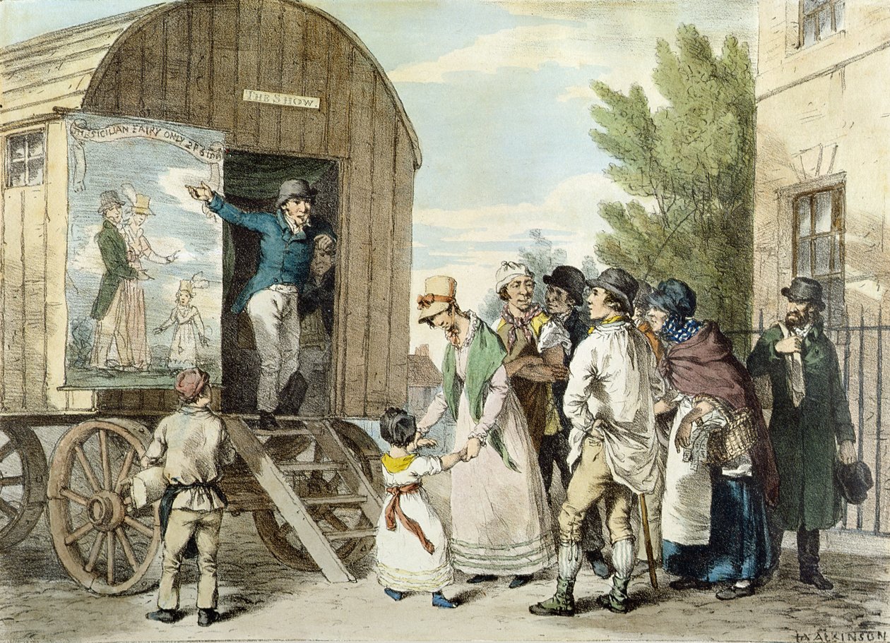The Fairs: The Show, 1821 körül alkotó: John Augustus Atkinson