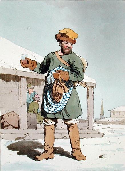A művész által metszett Zbitenshik 1804-ben jelent meg (színes litó) alkotó: John Augustus Atkinson