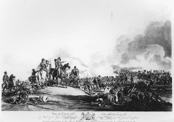 A salamancai csata, 1812. július 22., metszet: G. Lewis, 1813 alkotó: John Augustus after Atkinson