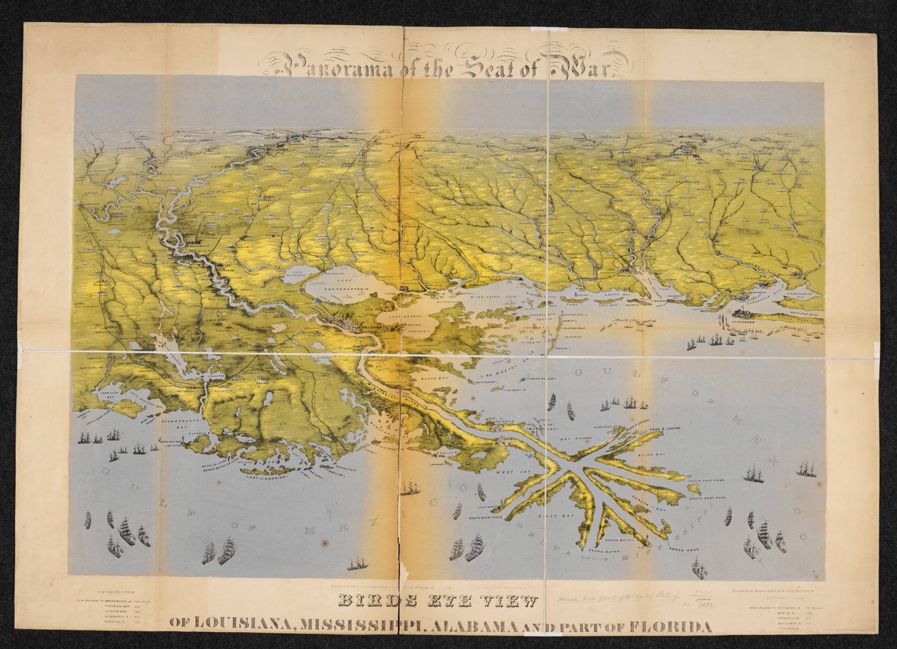 Madártávlatból Louisiana, Mississippi, Alabama és Florida egy része alkotó: John Bachmann