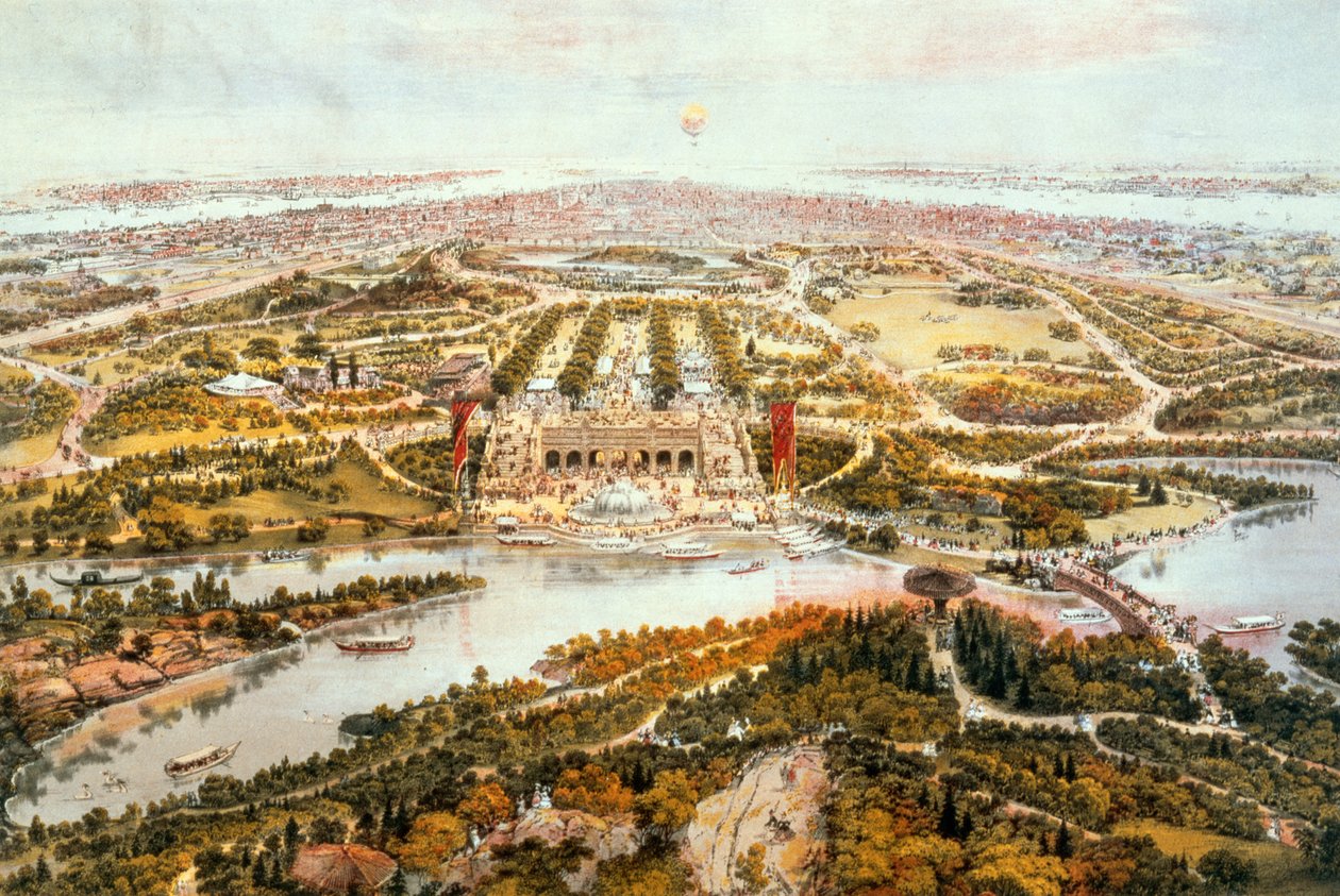 Central Park, Nyár, Dél felé néz, 1865 alkotó: John Bachmann