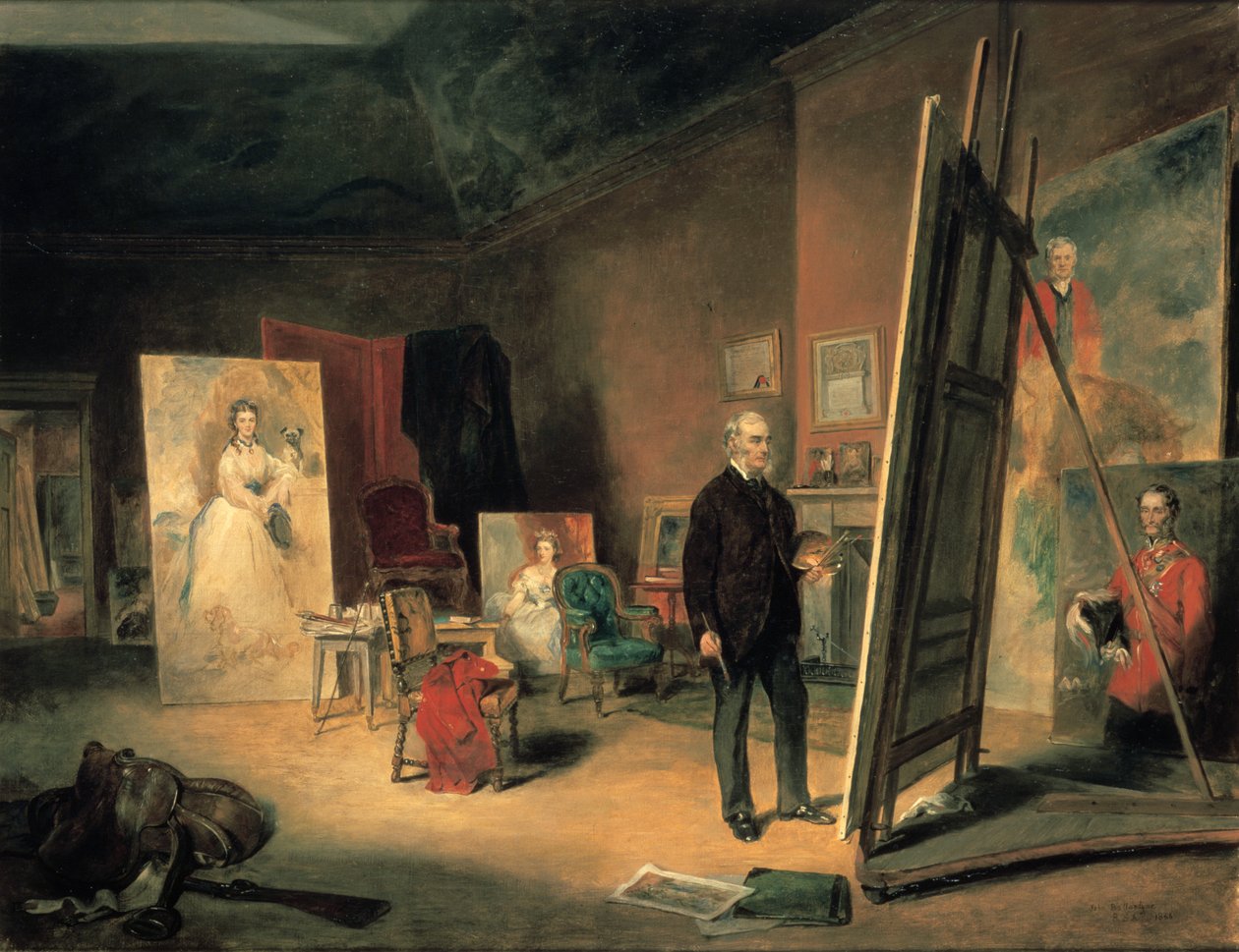 Sir Francis Grant portréja műtermében, 1866 alkotó: John Ballantyne