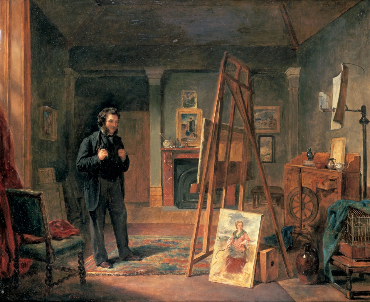 Thomas Faed portréja műtermében, 19. század alkotó: John Ballantyne