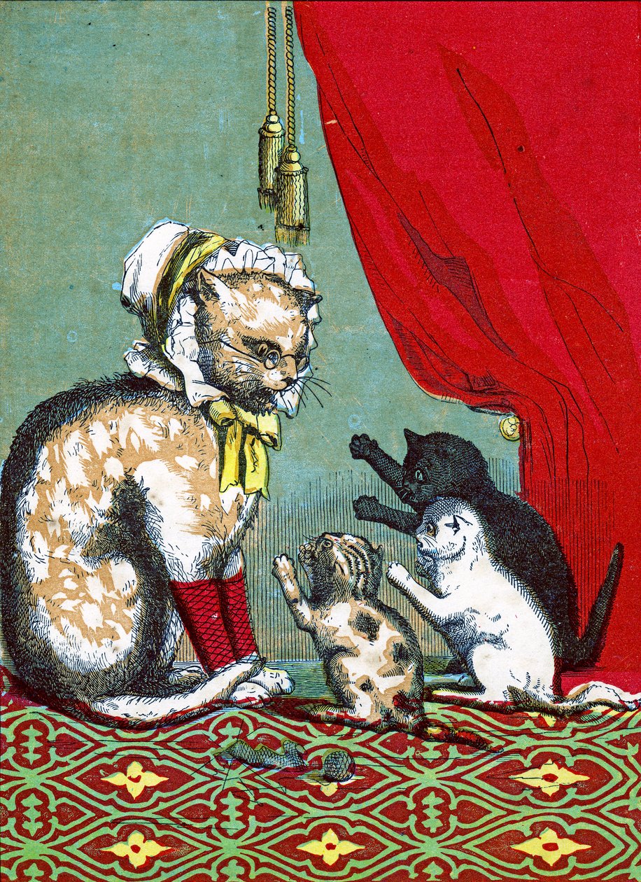 A három kis cica elvesztette a kesztyűjét, Illusztráció a "Three Little Kittens" 1859-ből alkotó: John Ballantyne