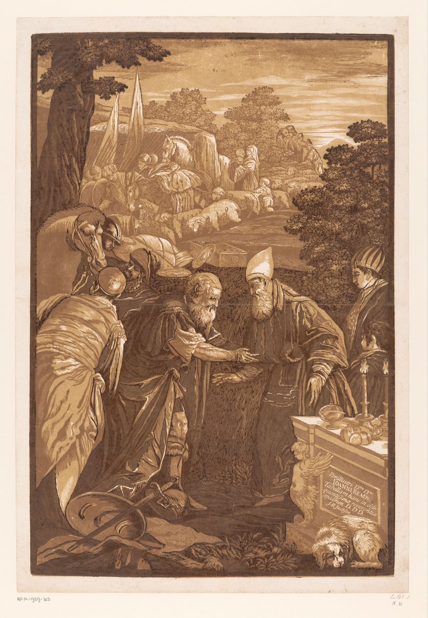 Ábrahám és Melkisédek Velencei mesterek műalkotásai (sorozat címe) Opera selectiora (sorozat címe) alkotó: John Baptist Jackson