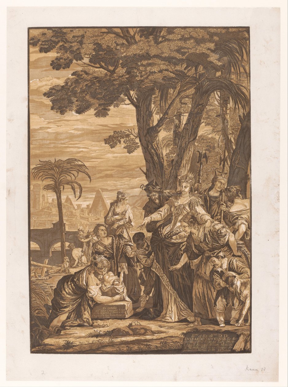 Mózest a fáraó lánya találja meg Velencei mesterek műalkotásai (sorozat címe) Opera selectiora (sorozat címe) alkotó: John Baptist Jackson
