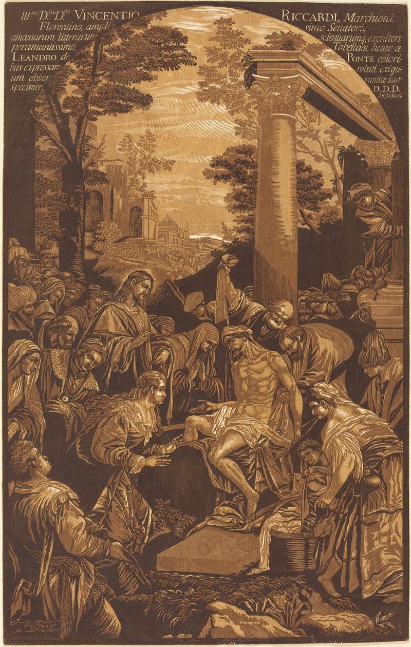 Lázár feltámasztása alkotó: John Baptist Jackson after Leandro Bassano