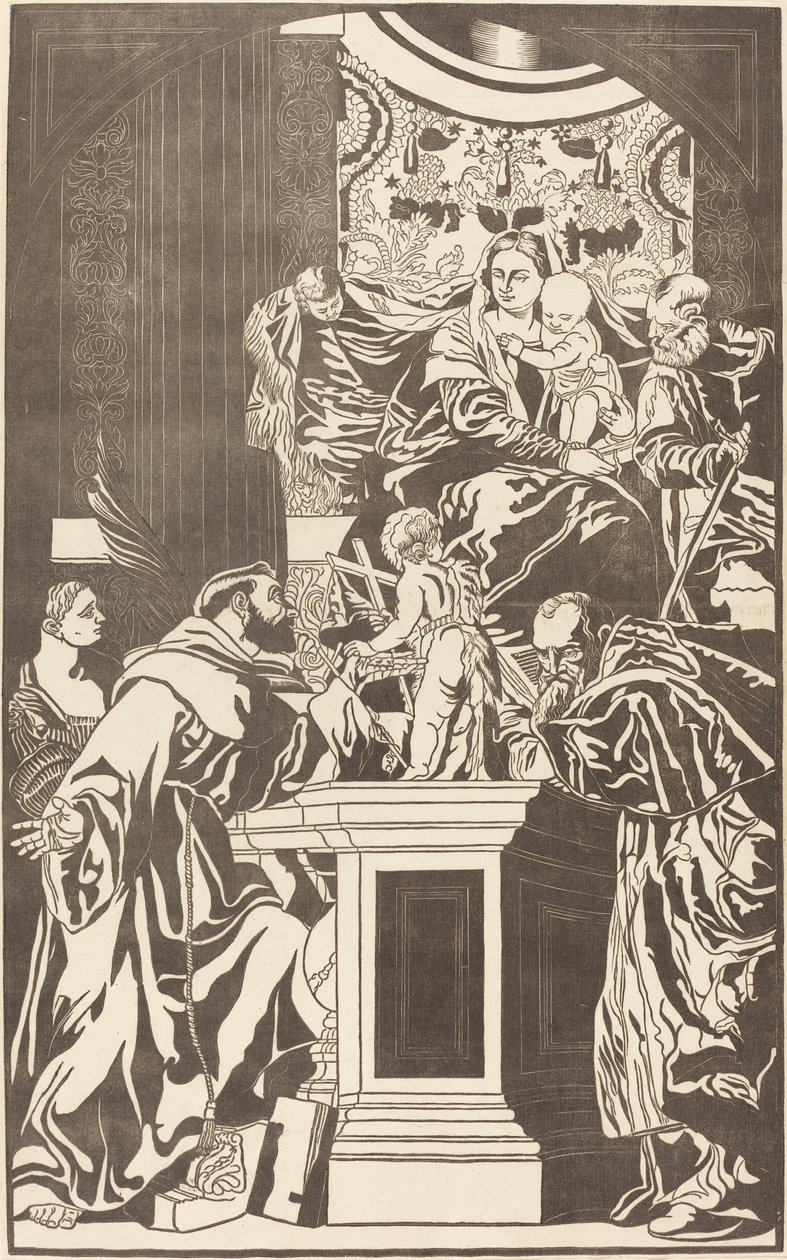 Szent Család és Négy Szent alkotó: John Baptist Jackson after Veronese
