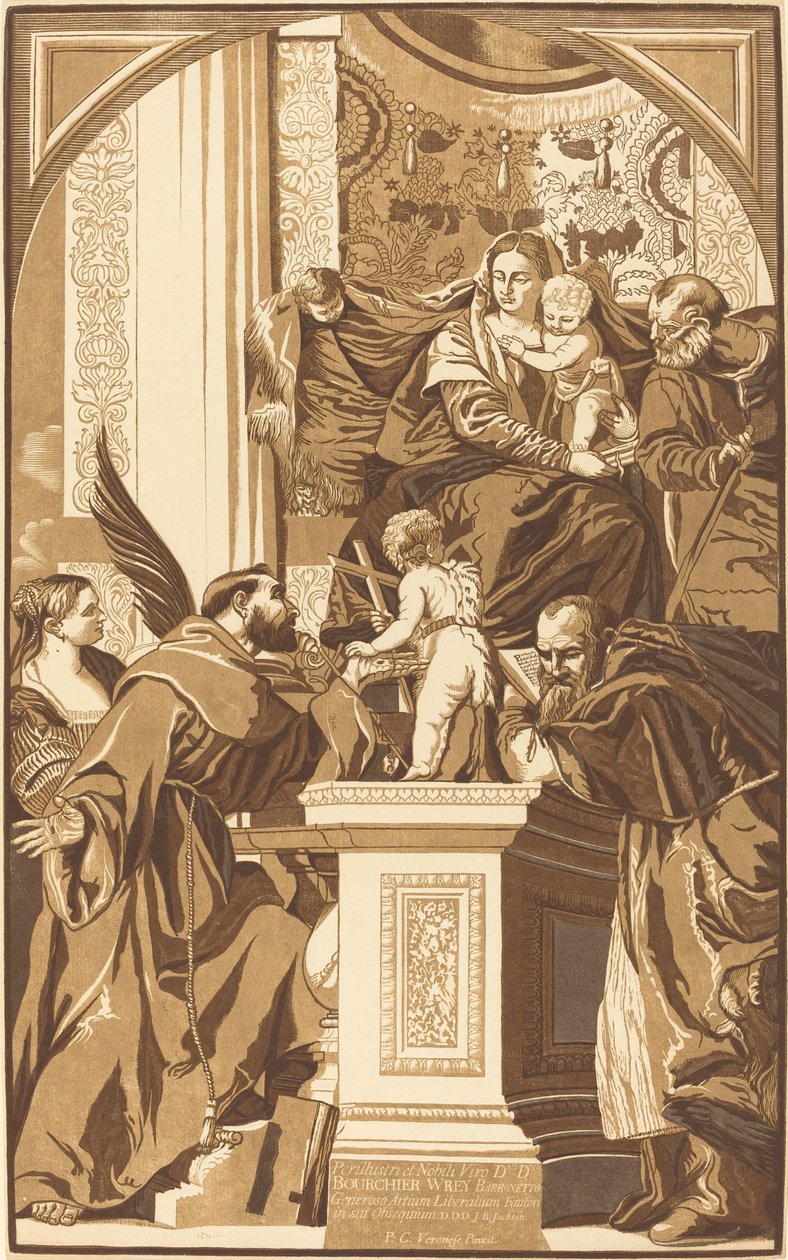 Szent Család és Négy Szent alkotó: John Baptist Jackson after Veronese
