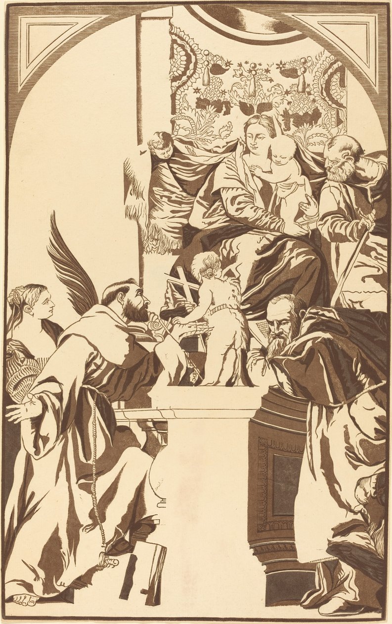 Szent Család és Négy Szent alkotó: John Baptist Jackson after Veronese