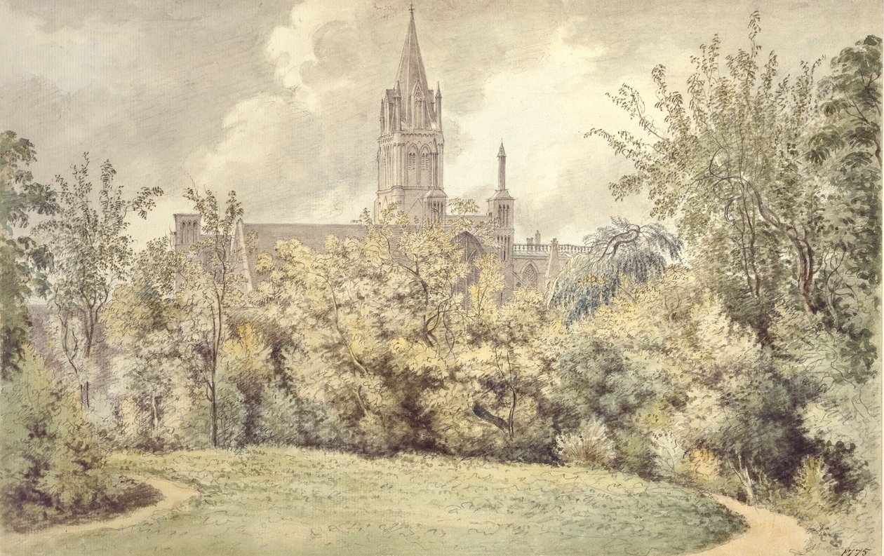 A Krisztus-templom székesegyháza a dékáni kertből, 1775. június 10 alkotó: John Baptist Malchair