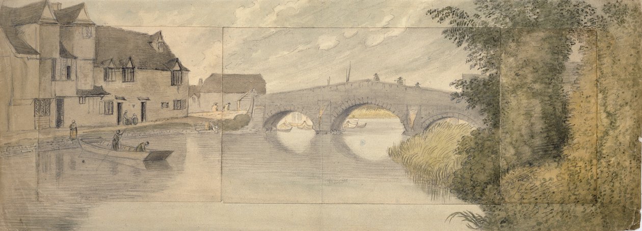 Hythe Bridge, Oxford, 1789 alkotó: John Baptist Malchair