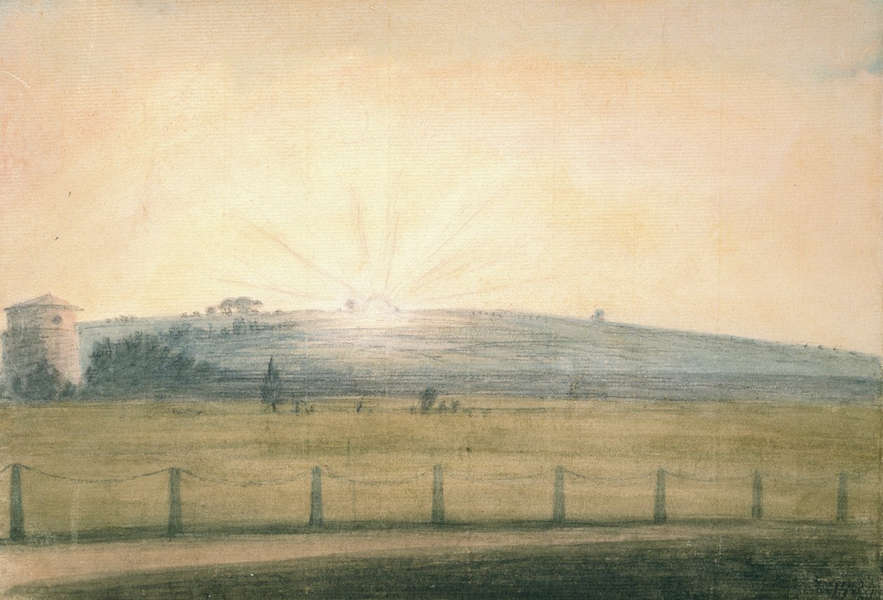 Napnyugta az Oxfordi Obszervatóriumból, 1784. december 20 alkotó: John Baptist Malchair