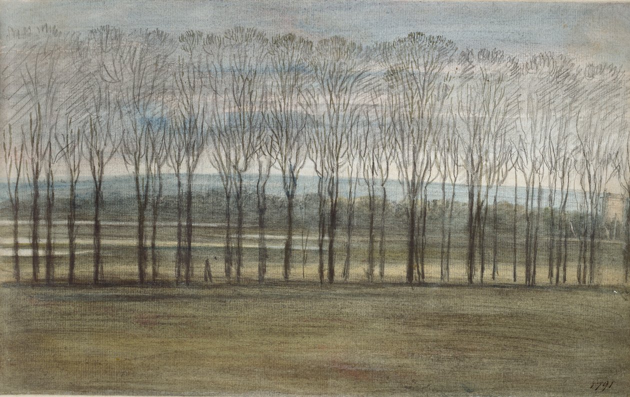 Kilátás a Merton College-ból, 1791. február 28 alkotó: John Baptist Malchair