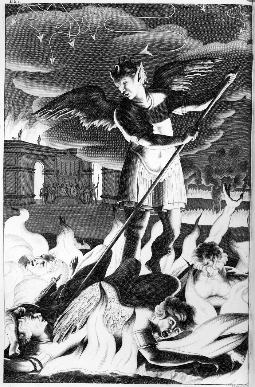 Sátán, illusztráció az „Elveszett paradicsomból”, John Milton, negyedik kiadás, 1688 alkotó: John Baptist de Medina