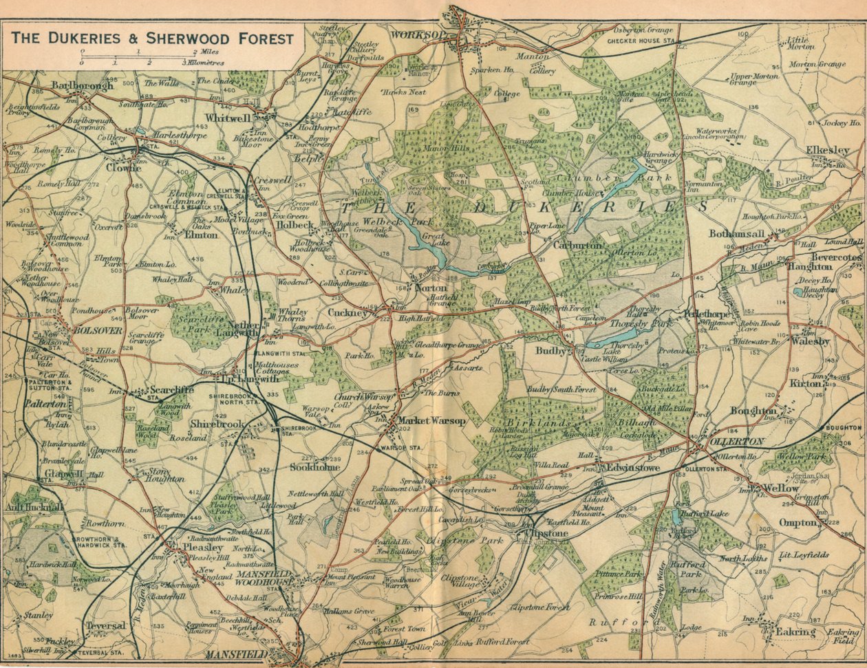 The Dukeries & Sherwood Forest, XX. század alkotó: John Bartholomew