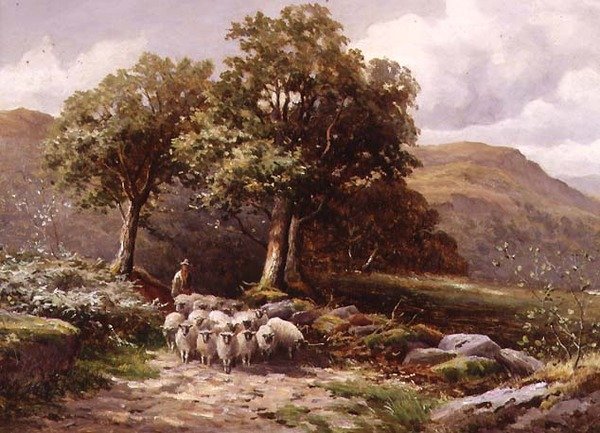 Táj birkanyájjal (olaj, vászon) alkotó: John Bates Noel
