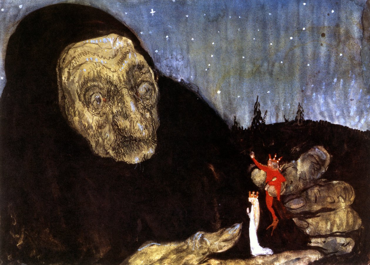 Varázslónő és a király gyermekei, 1909 alkotó: John Bauer