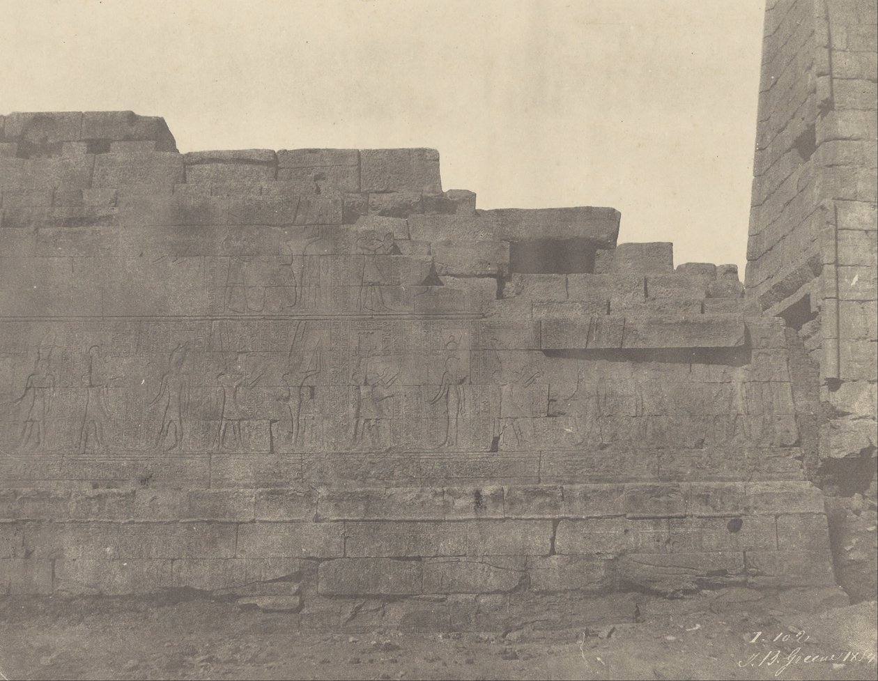 Karnak, templom a Hypostyle Halltól délre, déli fal (külső oldal) alkotó: John Beasly Greene