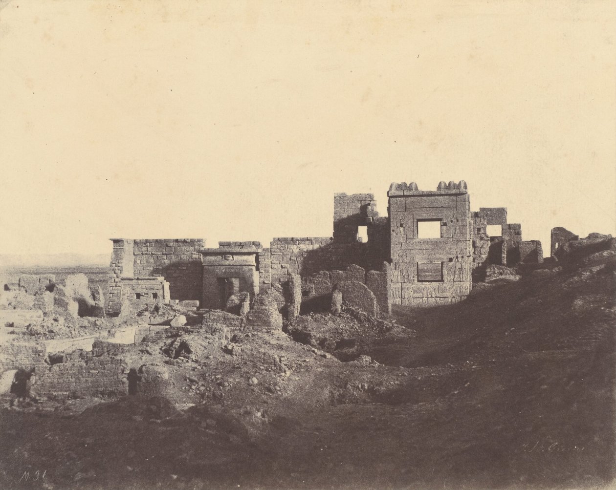 Medinet Habu. Kilátás a Ramses Méiamoun palota bejáratától alkotó: John Beasly Greene