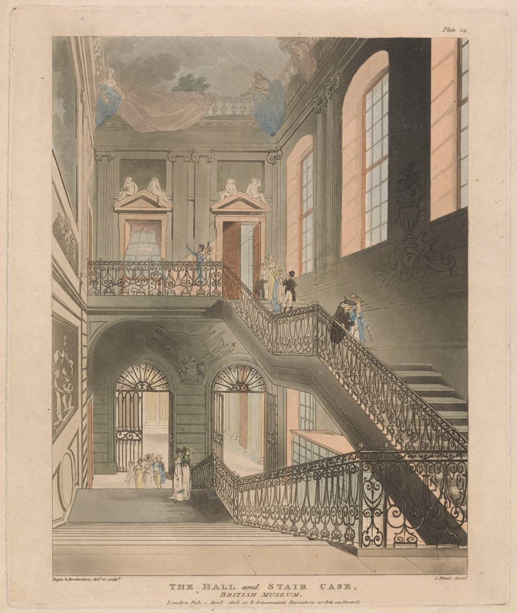 The Hall and Stair Case, British Museum alkotó: John Bluck