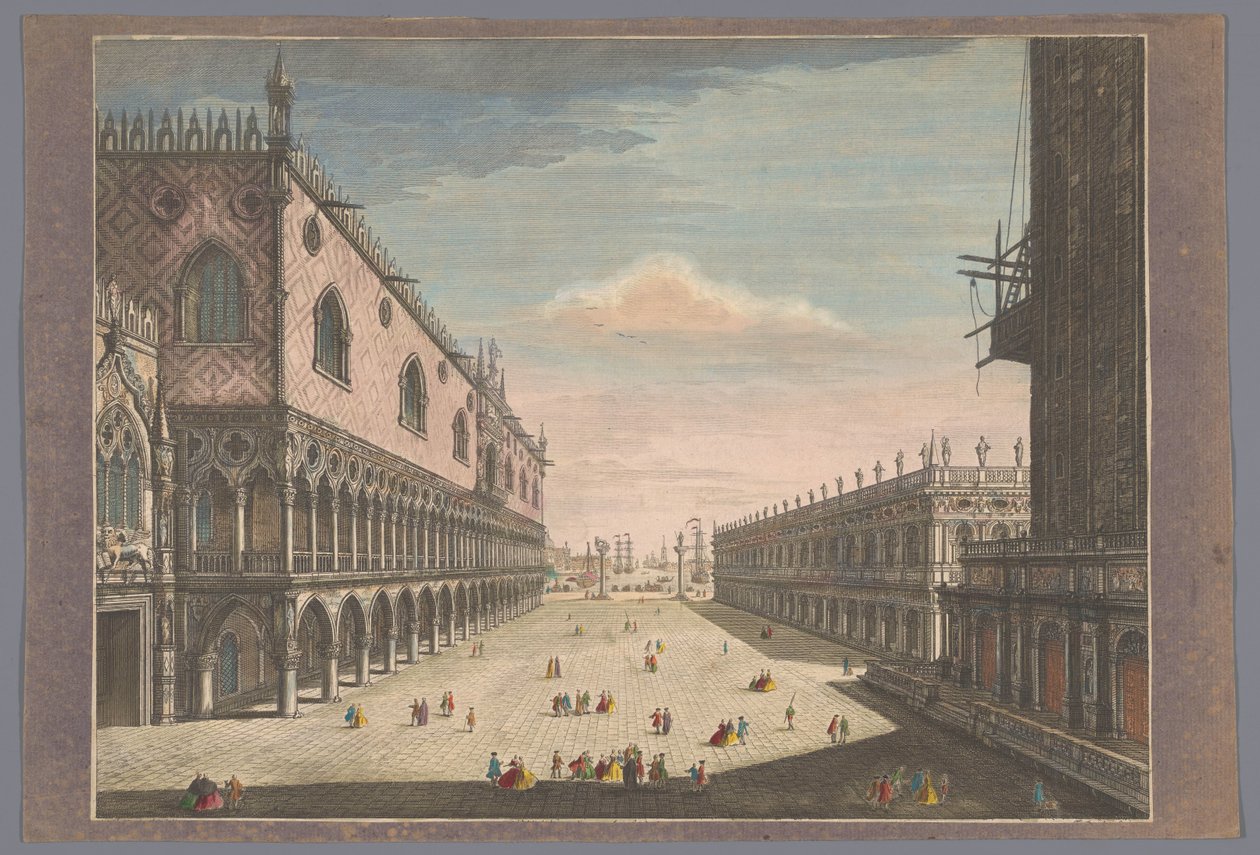Kilátás a velencei San Marco térre Kilátás a kis velencei Szent Márk-térről a tengerre (cím a tárgyon) alkotó: John Bowles