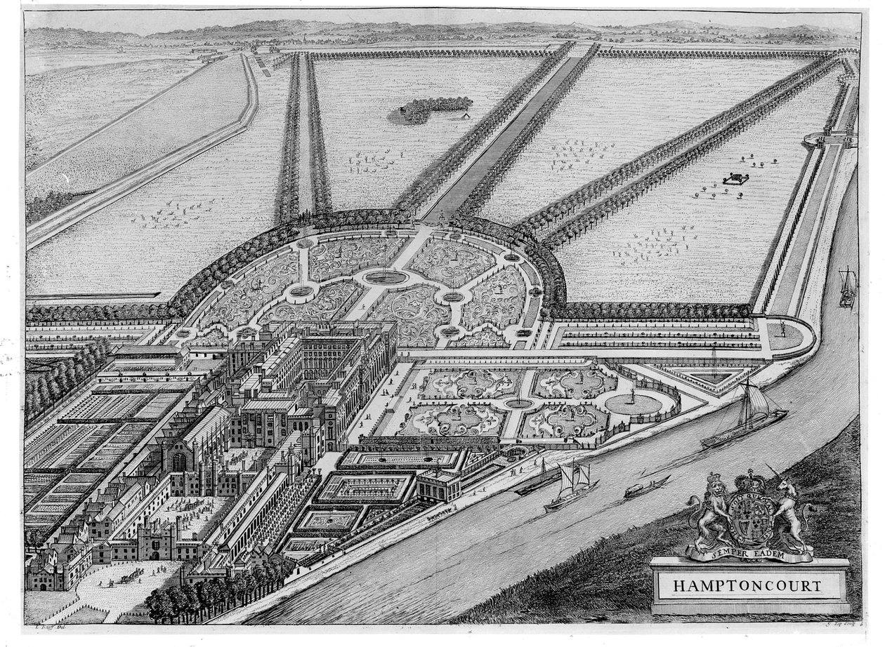 Hampton Court Palace, 1714-1716 körül alkotó: John Bowles