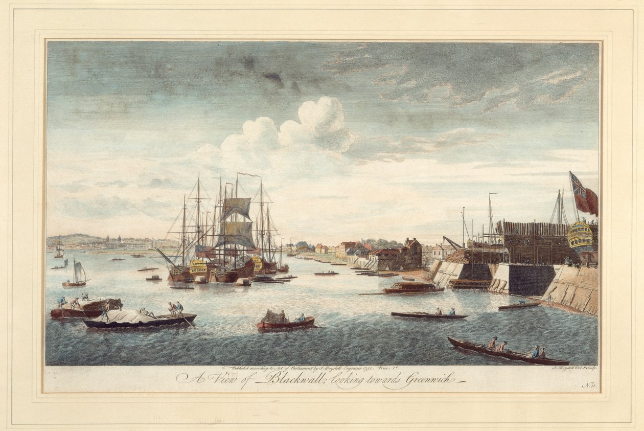 A Blackwall kilátása Greenwich felé nézve alkotó: John Boydell
