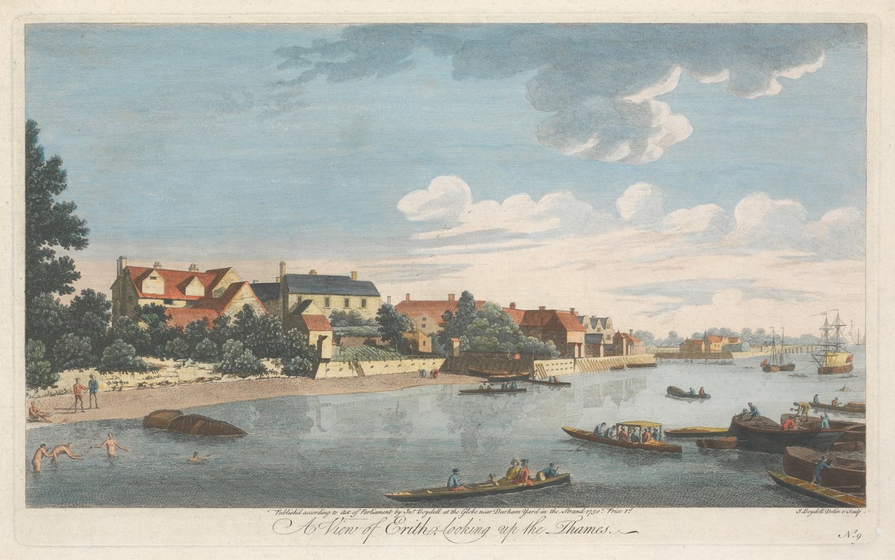 Erith képe, a Temzére nézve alkotó: John Boydell
