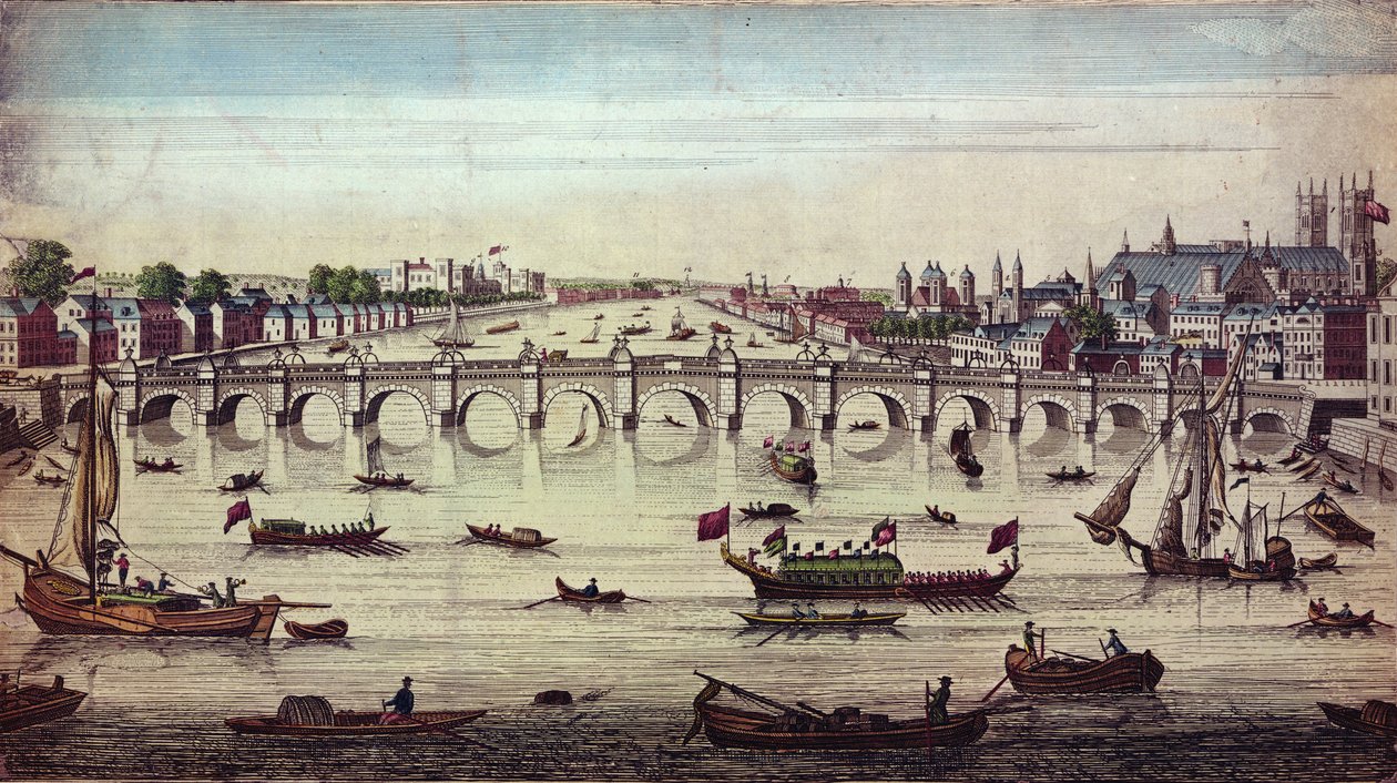 Westminster Bridge, nyugat felé nézve, J. Bowles, 1747 alkotó: John Boydell