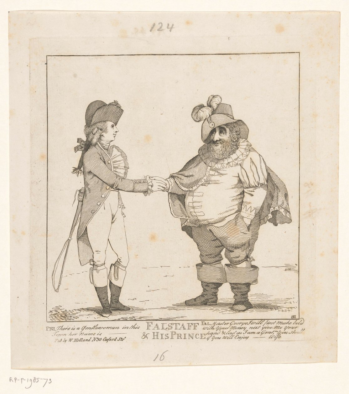 Fox és a walesi herceg, 1783 Falstaff és hercege (cím a tárgyon) alkotó: John Boyne