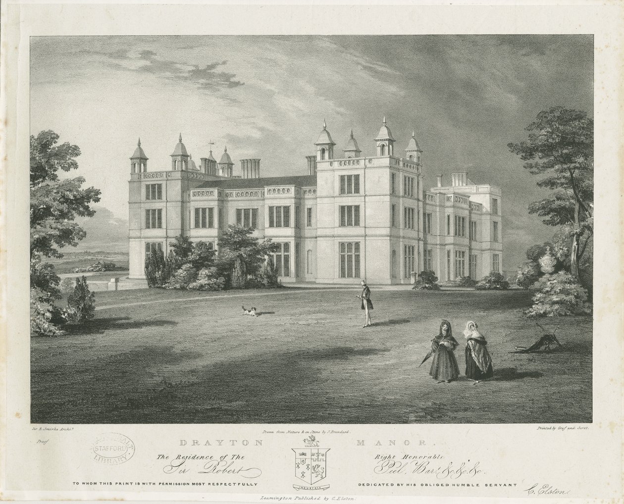 Drayton Bassett - "Drayton Manor": litográfia, nd [1812-1863] alkotó: John Brandard