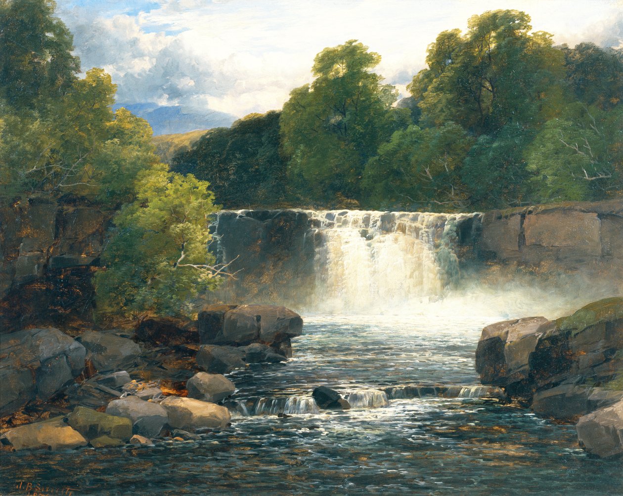 Vízesés a Lesser Neath-en alkotó: John Brandon Smith