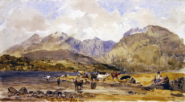 Loch Awe, Skócia (akvarell papíron) alkotó: John Brett