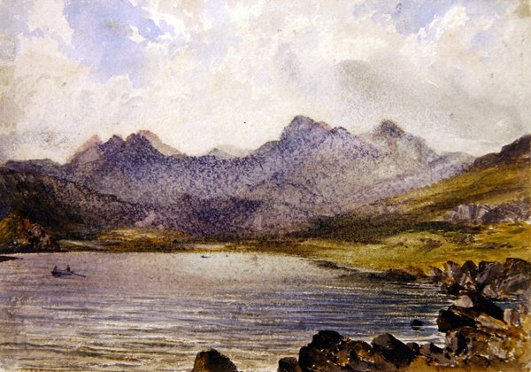 Llyn Crafrant közelében, Wales (akvarell, papír) alkotó: John Brett