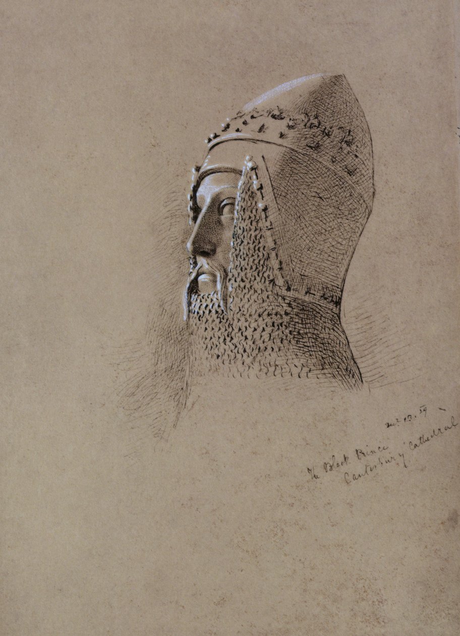 A fekete herceg (1330-76), 1859. december 13. (toll és tinta papíron) alkotó: John Brett