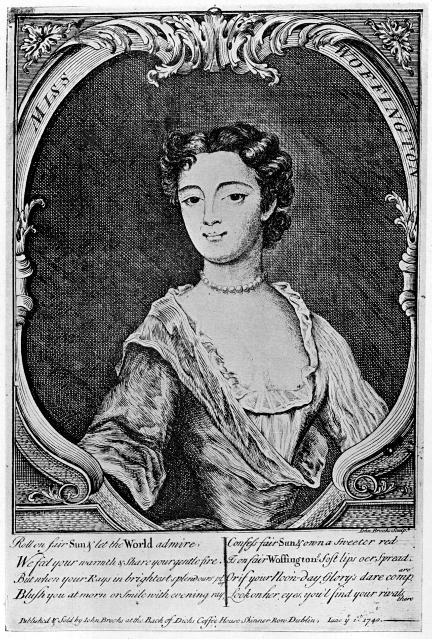 Margaret Peg Woffington 1720-1760, ír színésznő, 18. század, 1905. alkotó: John Brooks