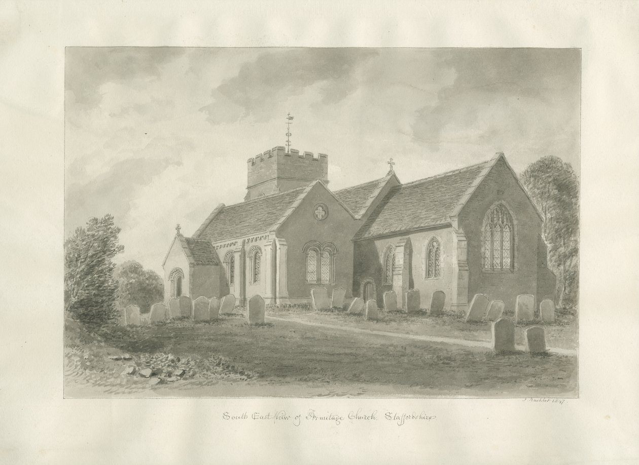 Armitage templom: szépia rajz, 1823 alkotó: John Buckler
