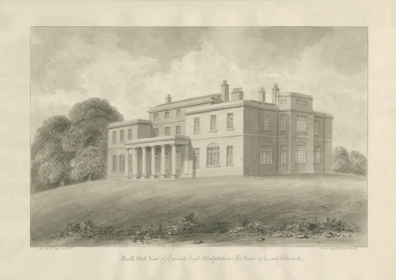Canwell Hall: szépia rajz alkotó: John Buckler