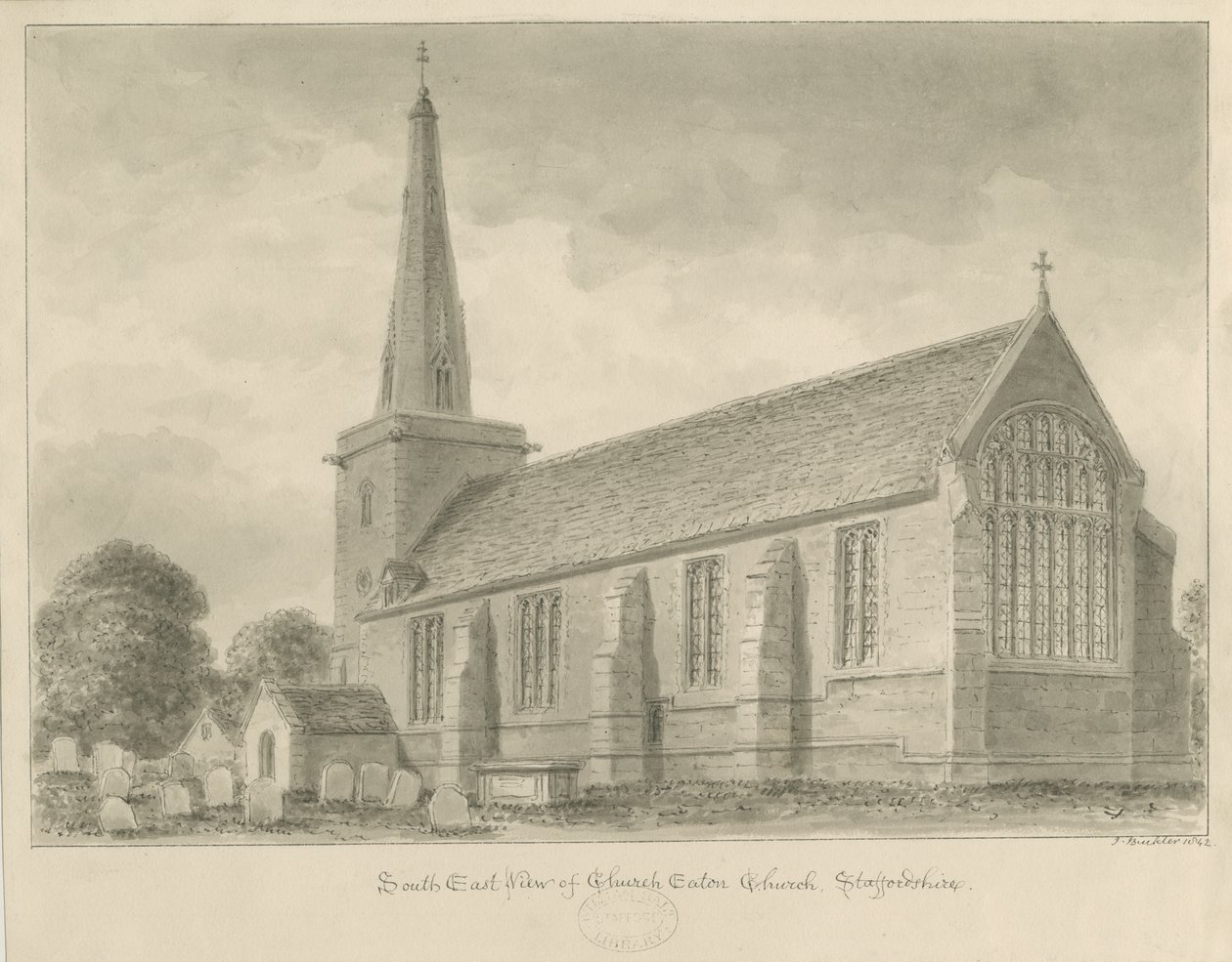 Church Eaton Church: szépia rajz alkotó: John Buckler