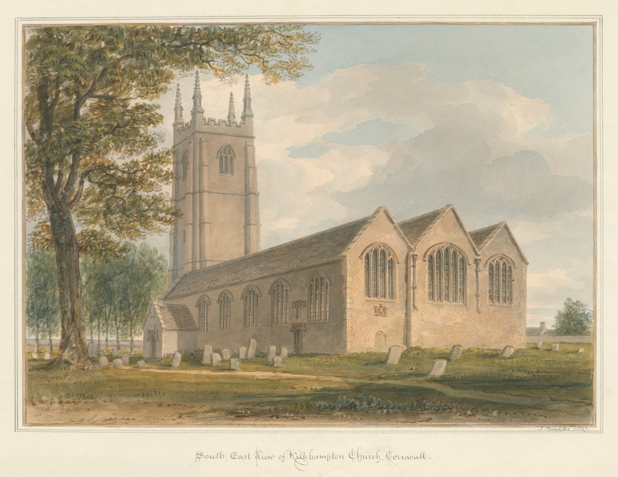 Cornwall – Kilkhampton Church, 1827 alkotó: John Buckler