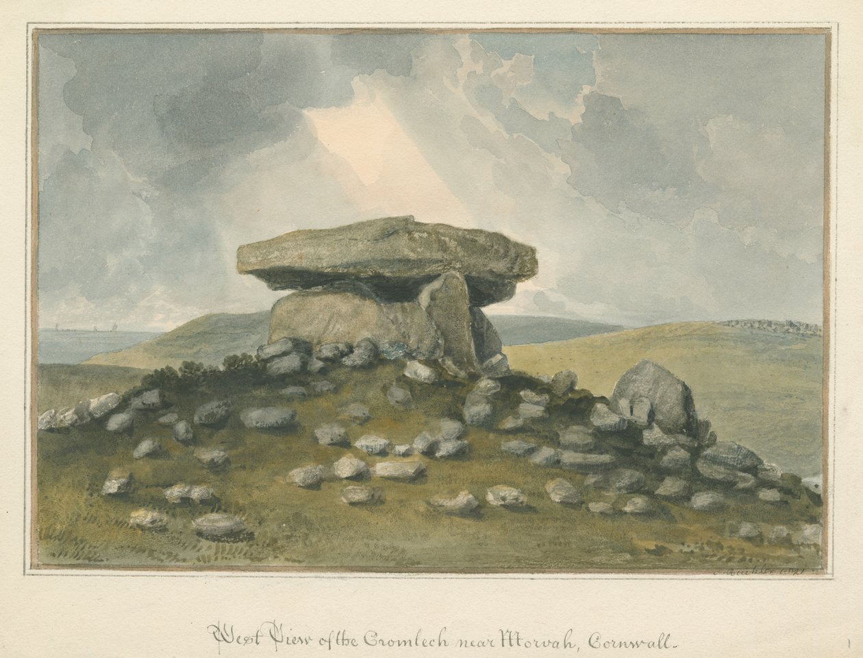 Cornwall - Morvah - "The Cromlech", 1821 alkotó: John Buckler