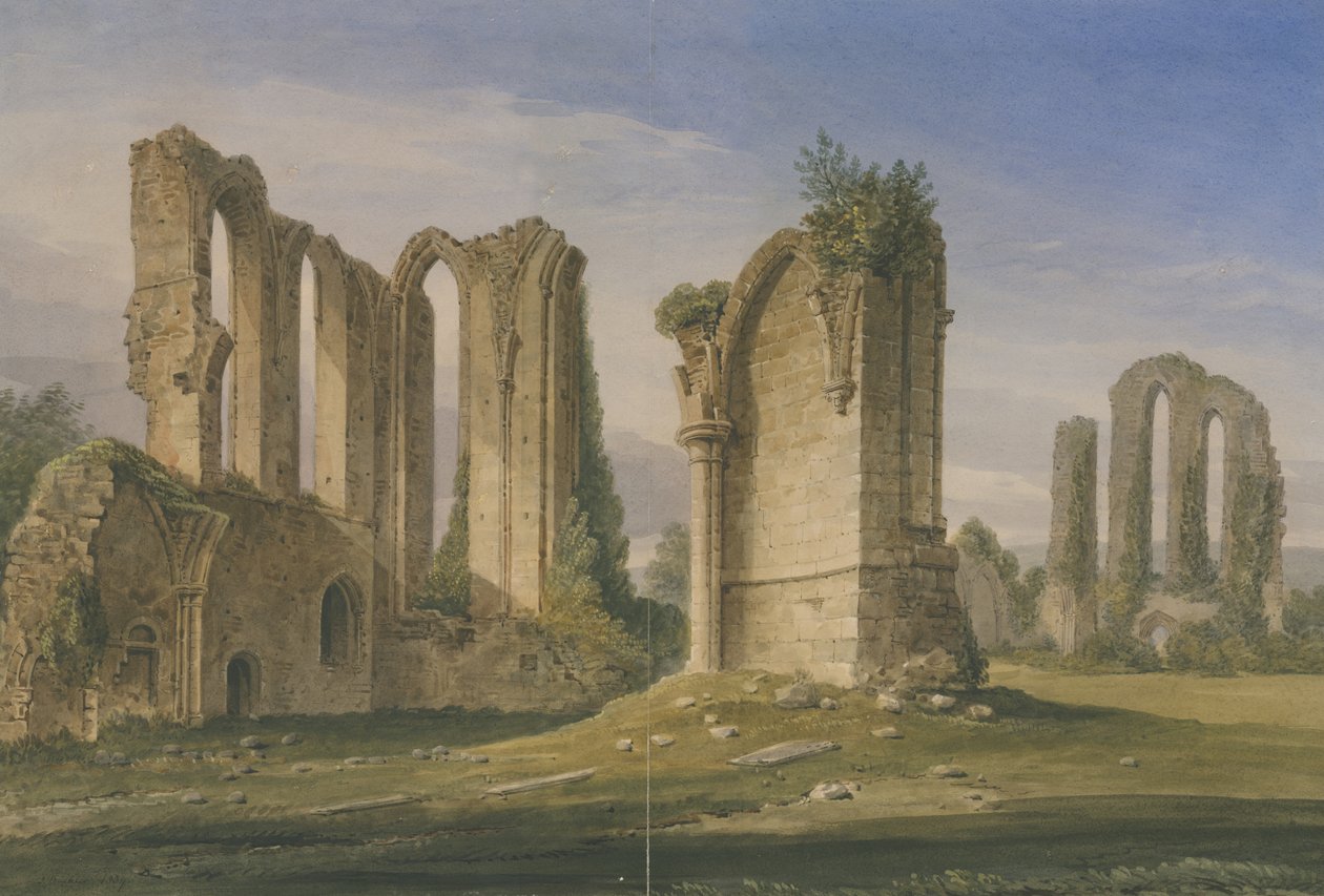 Croxden Abbey: akvarellfestés alkotó: John Buckler