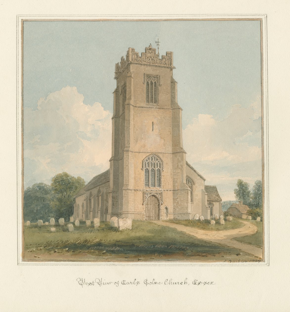 Essex – Earls Colne templom, 1824 alkotó: John Buckler