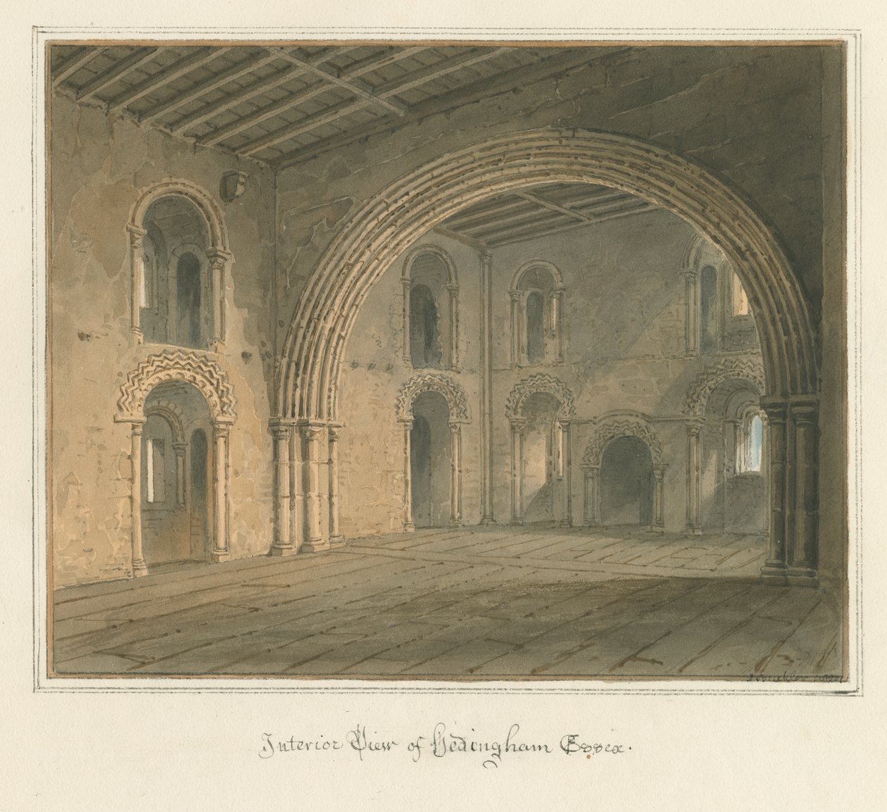 Essex – Hedingham [kastély] – belső tér, 1827 alkotó: John Buckler
