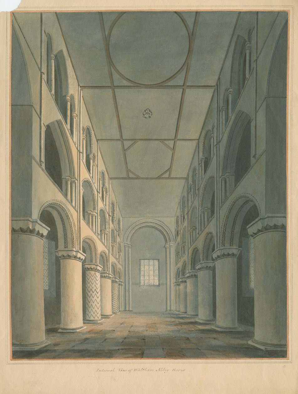Essex – Waltham Abbey – Belső, 1802 alkotó: John Buckler